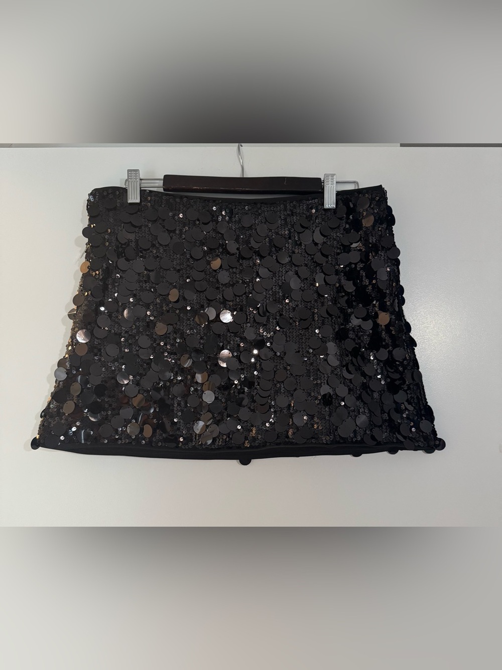BNWOT CIDER Black Sequin Mini Skirt NWOT Size L Party Birthday NYE - Picture 2 of 7